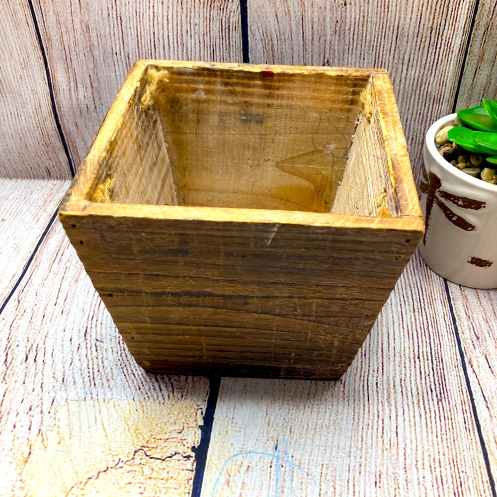 Harvest Time Wood Box With Handles - Picture 5 of 8